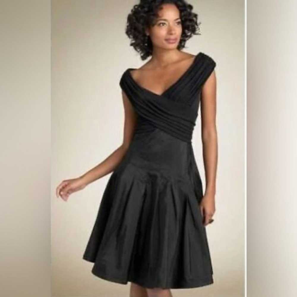 Tadashi Shoji Black Taffeta Fit and Flare Off the… - image 1