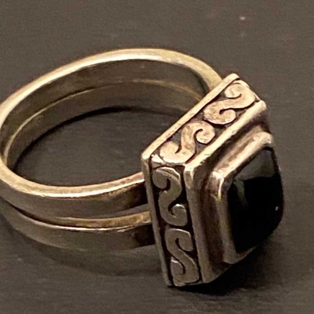 Unique Vintage Sterling Spinel Cabochon Ring 7.35 - image 8