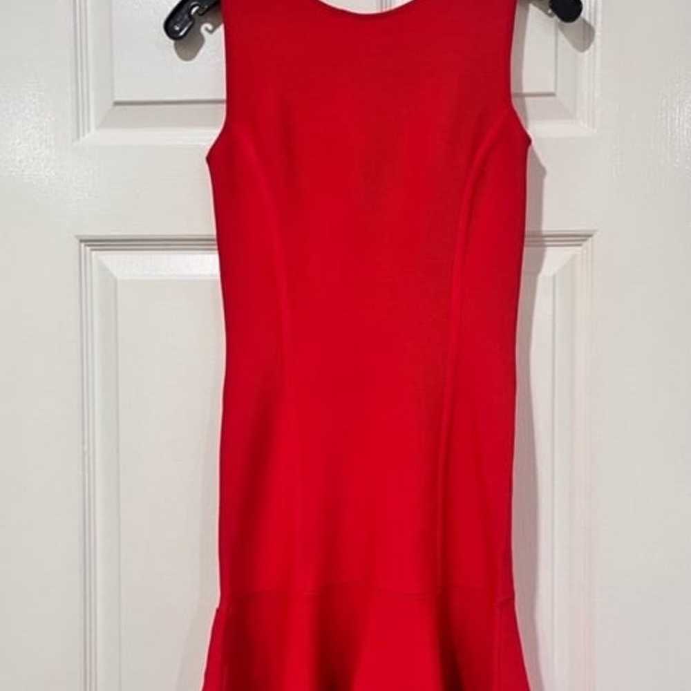 BCBGMAXAZRIA Red Bodycon Midi Dress - image 3