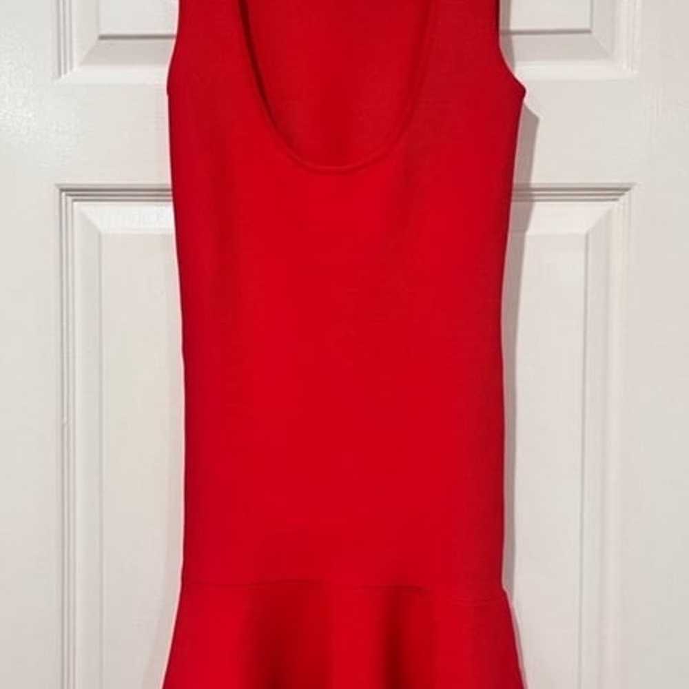 BCBGMAXAZRIA Red Bodycon Midi Dress - image 4