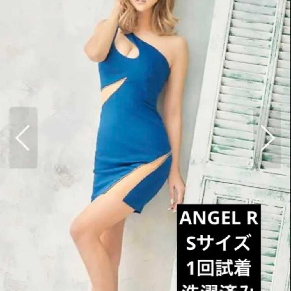 ANGEL R Blue One-Shoulder Cutout Dress - image 1