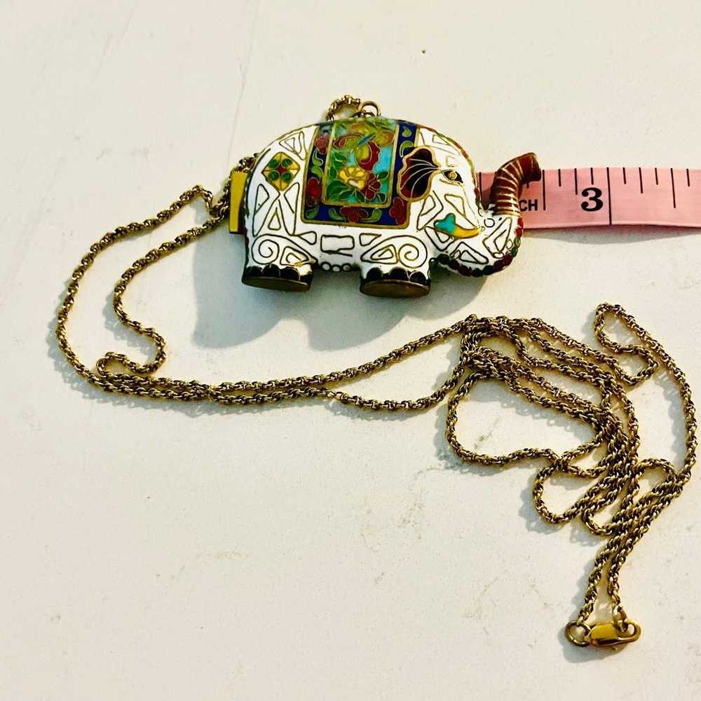 VINTAGE Lucky Chinese Cloisonné Elephant Pendant … - image 10