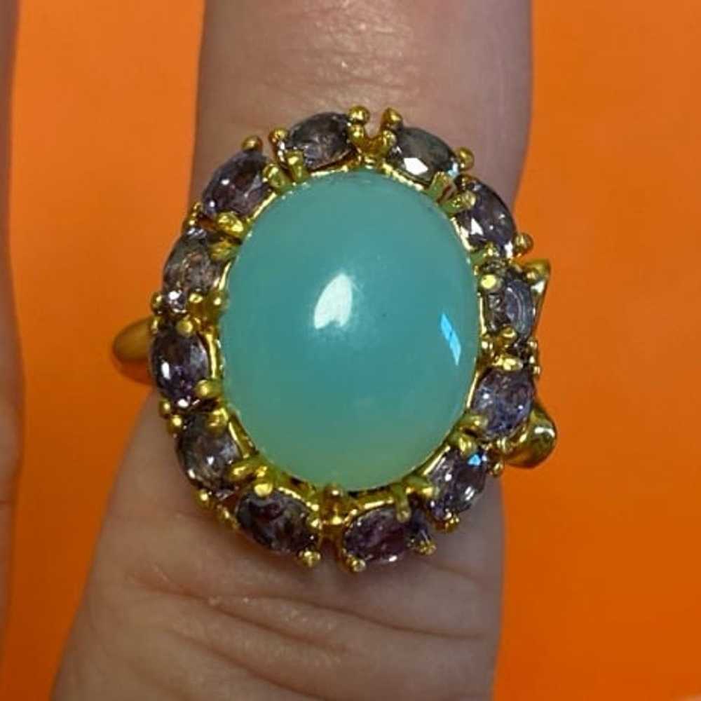 Juicy Couture Cocktail Gemstone Ring w/ Heart Sha… - image 2