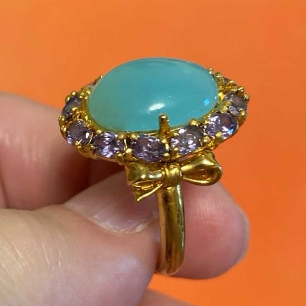 Juicy Couture Cocktail Gemstone Ring w/ Heart Sha… - image 4