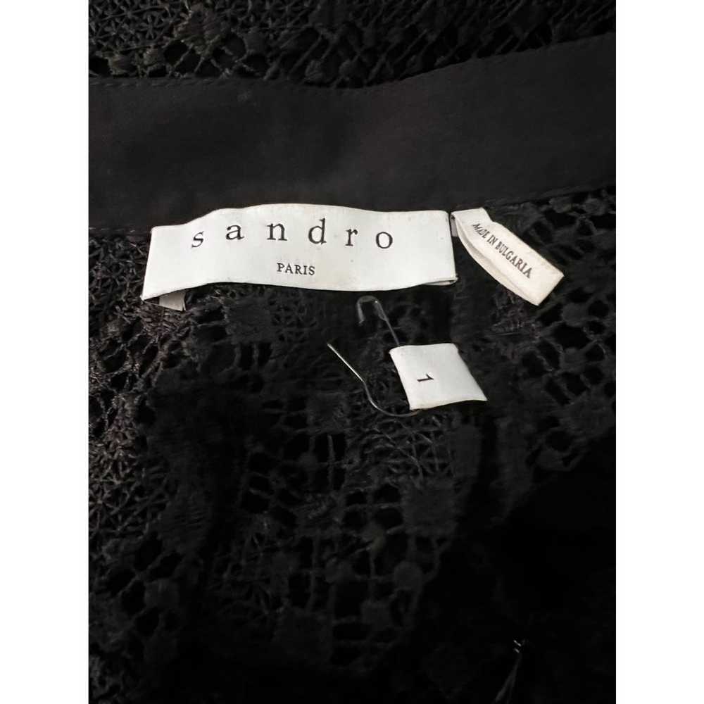 Sandro Dress Fidele Tie Neck Lace Mini Dress Line… - image 2