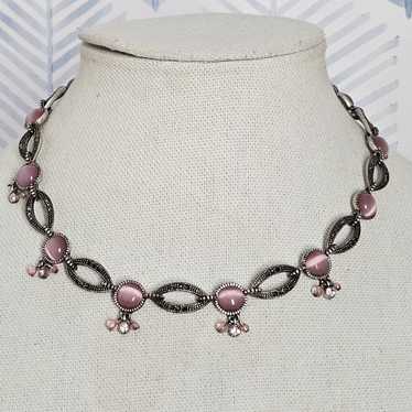 Vintage Signed TRIFARI selling Pink Necklace Bracelet Set