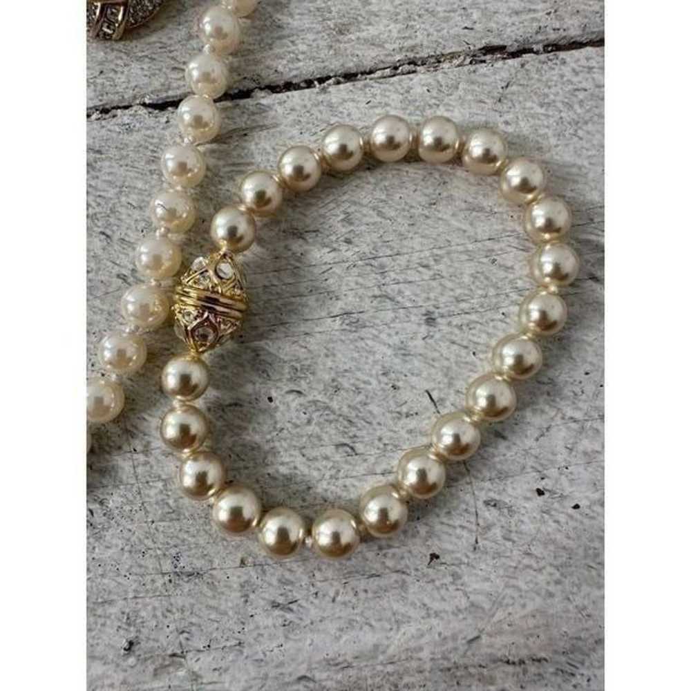 Vintage Faux Pearl Rhinestone 3 Piece Bundle - image 2