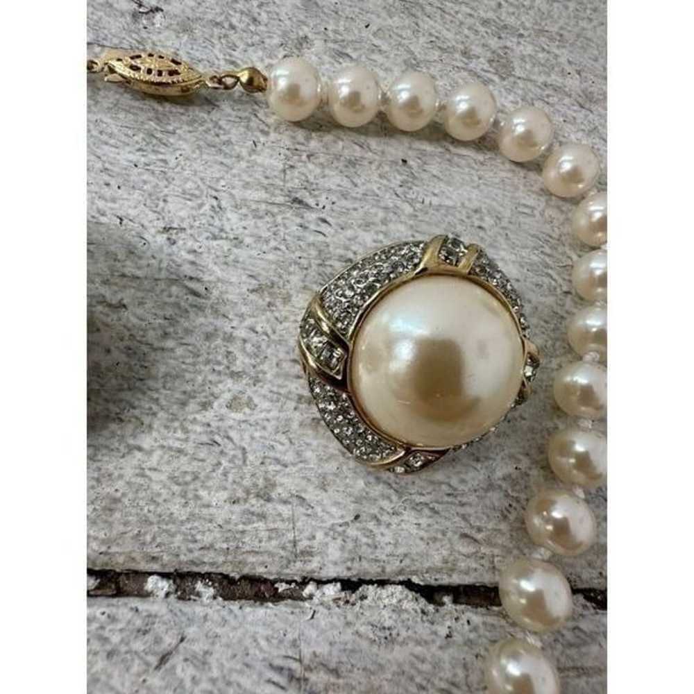 Vintage Faux Pearl Rhinestone 3 Piece Bundle - image 4