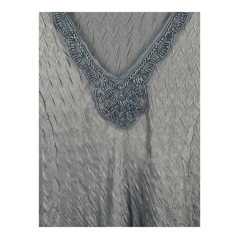 Komarov dress beaded v neck charmeuse chiffon sle… - image 4