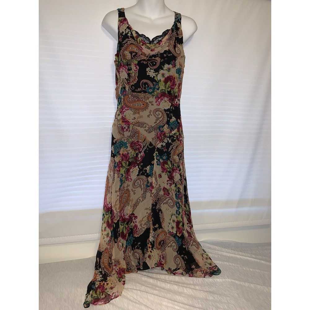 Vintage Y2K ICE Brand Silk Floral Bias Cut Fairy … - image 1