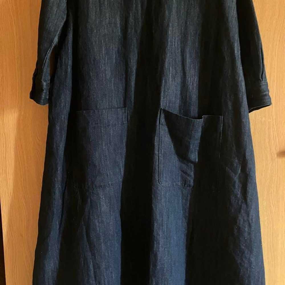 &yarn Cotton Linen Denim A-line Dress - image 6