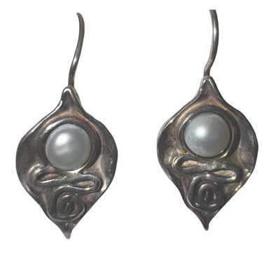 Vintage Silpada 925 Sterling Silver Pearl Dangle … - image 1