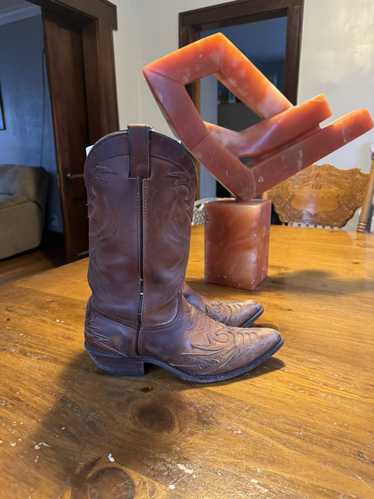 Vintage Code West outlet Tan Leather Cowboy Boots sz.5M (women's)