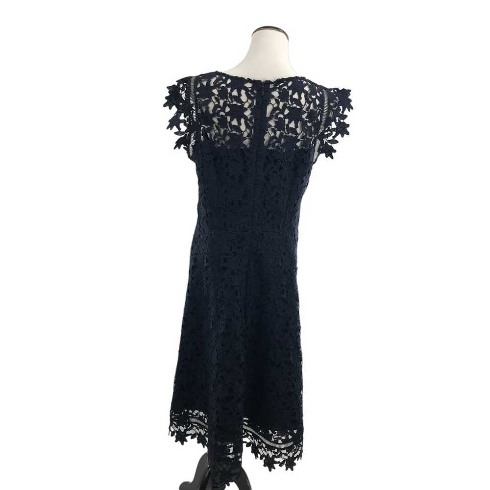 Eliza J Navy Blue Lace Asymmetric Cocktail Dress - image 10