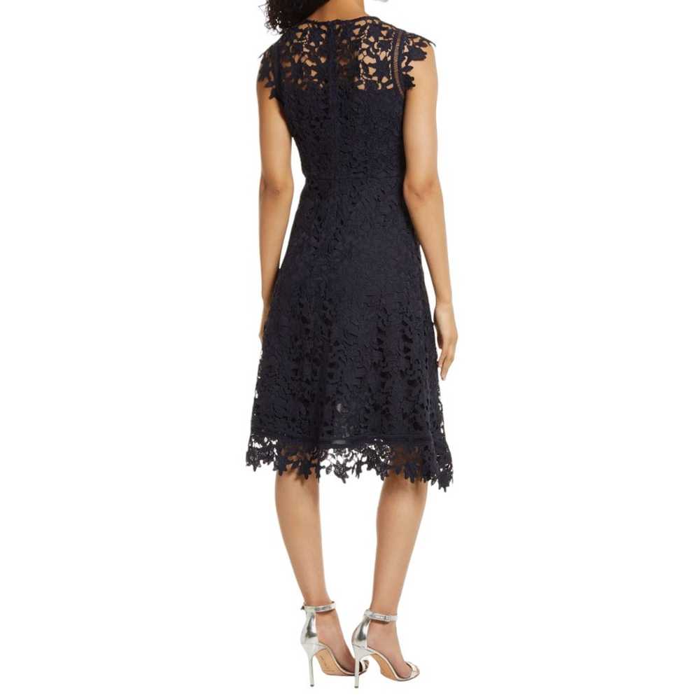 Eliza J Navy Blue Lace Asymmetric Cocktail Dress - image 4