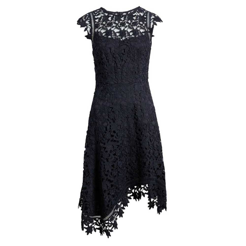 Eliza J Navy Blue Lace Asymmetric Cocktail Dress - image 5