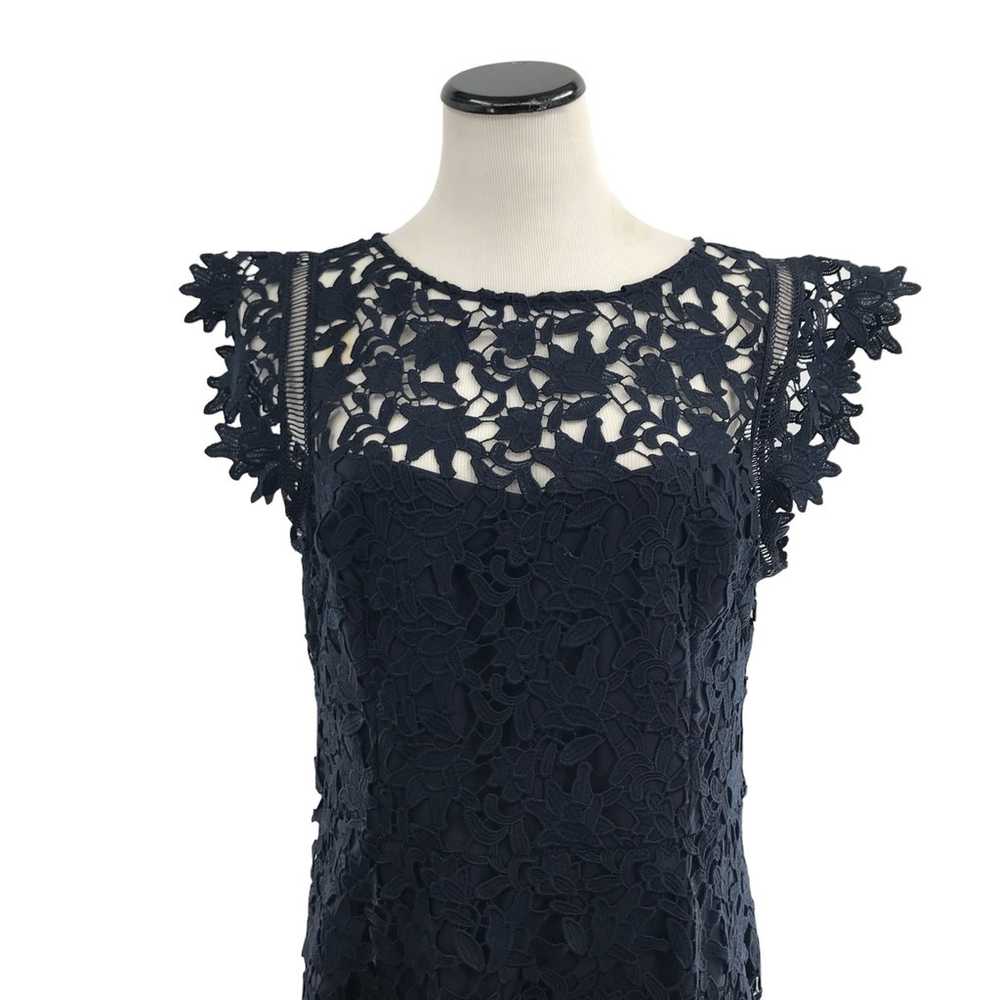 Eliza J Navy Blue Lace Asymmetric Cocktail Dress - image 7