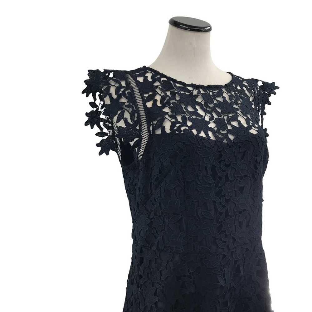 Eliza J Navy Blue Lace Asymmetric Cocktail Dress - image 8