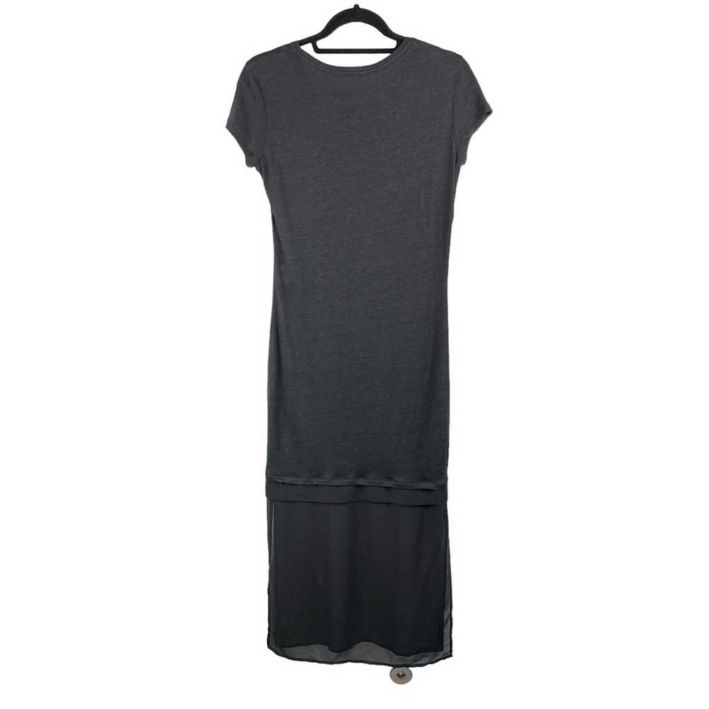 Sandro Black Linen Mid Length Short Sleeve Mesh I… - image 2