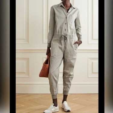 James Perse Mixed Media Cotton Jumpsuit