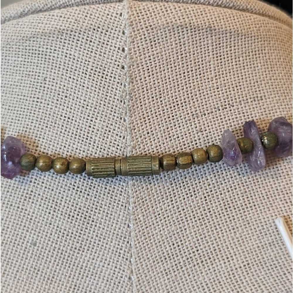 Vintage Natural Amethyst Chip Barrel Clasp 16" Ne… - image 5