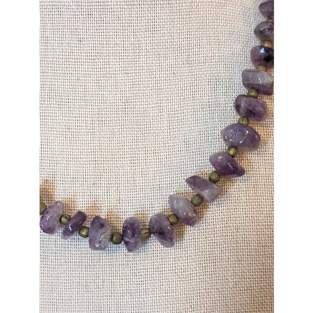 Vintage Natural Amethyst Chip Barrel Clasp 16" Ne… - image 6