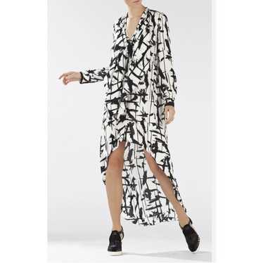 BCBGMaxAzria Black and White High Low Kailene Dre… - image 1