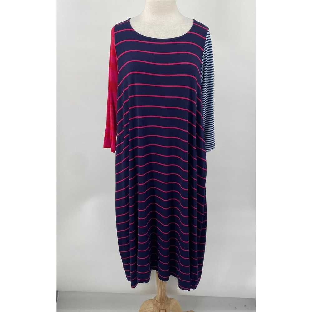 Alembika Midi Dress Jersey Knit Mixed Stripe Patt… - image 3