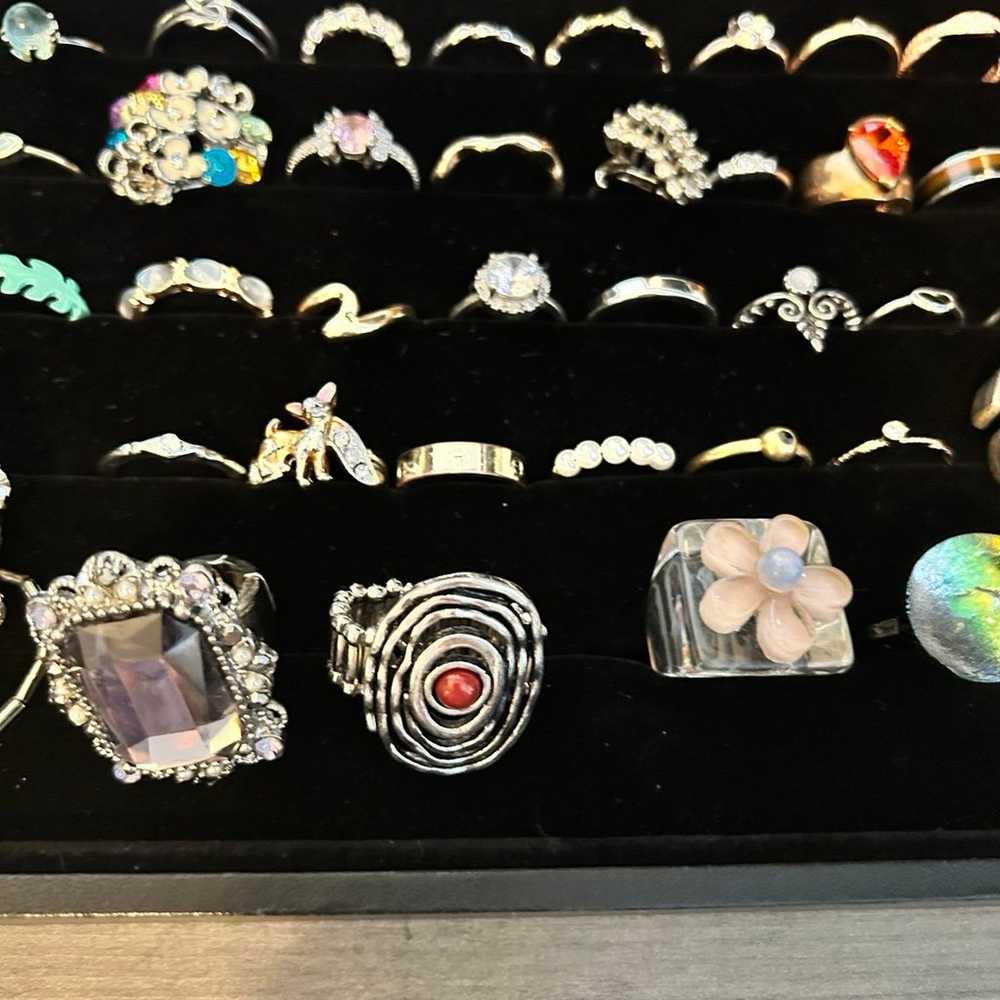 Huge lot of Fashion / Costume / Cocktail Rings  o… - image 10