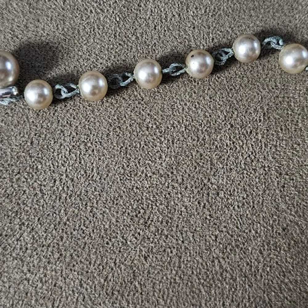 Vintage Faux Pearl Choker Necklace and screw back… - image 3