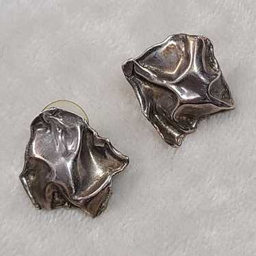 Vintage Sterling Silver Abstract Earrings