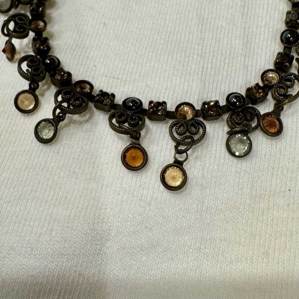 Vintage Sorelli Brown Crystal Necklace & Earring … - image 1