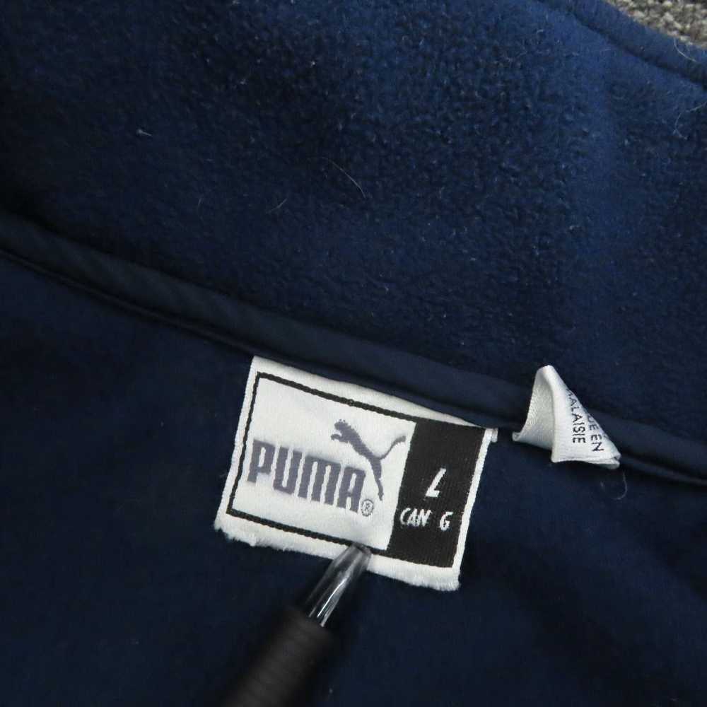 Puma Navy Blue and White Fleece Mock Neck 1/2 Zip… - image 7