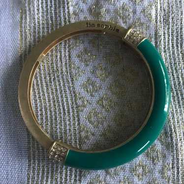 Lia Sophia Vintage Gold Plated/Green Enamel/Rhines