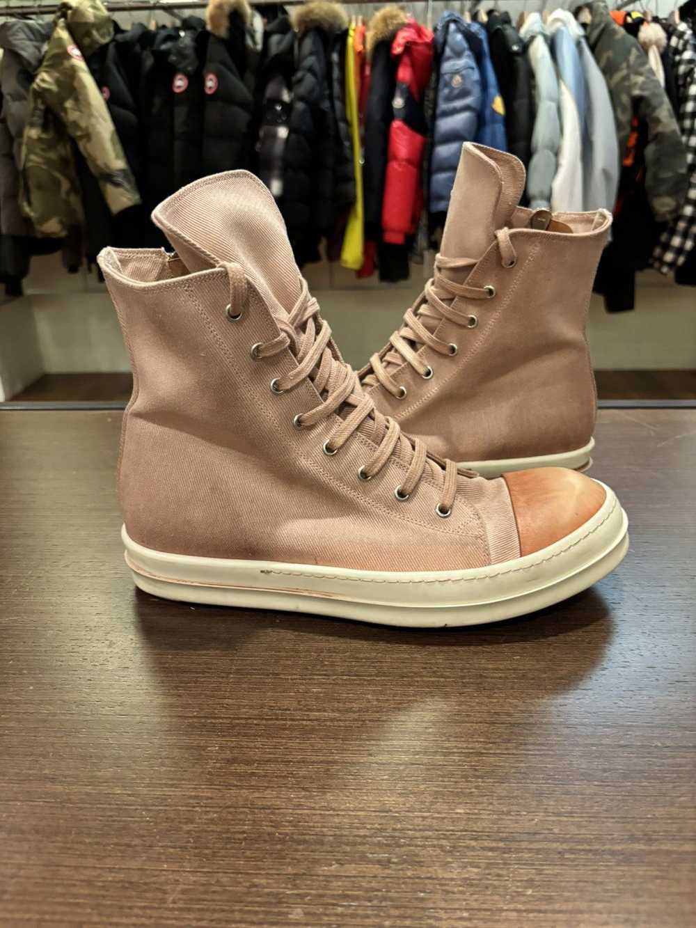 Rick Owens Rick Owens High Top Ramones ‘Salmon Dy… - image 1