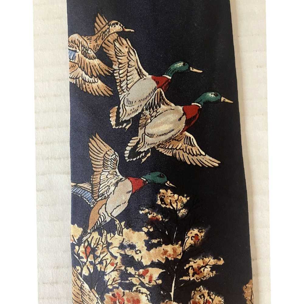 Vintage Flying Mallard Ducks on Luxurious Silk Sa… - image 3