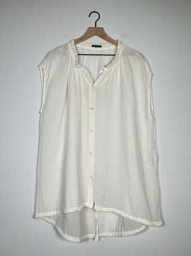 Ann Demeulemeester 00’s Sheer Gathered Button up