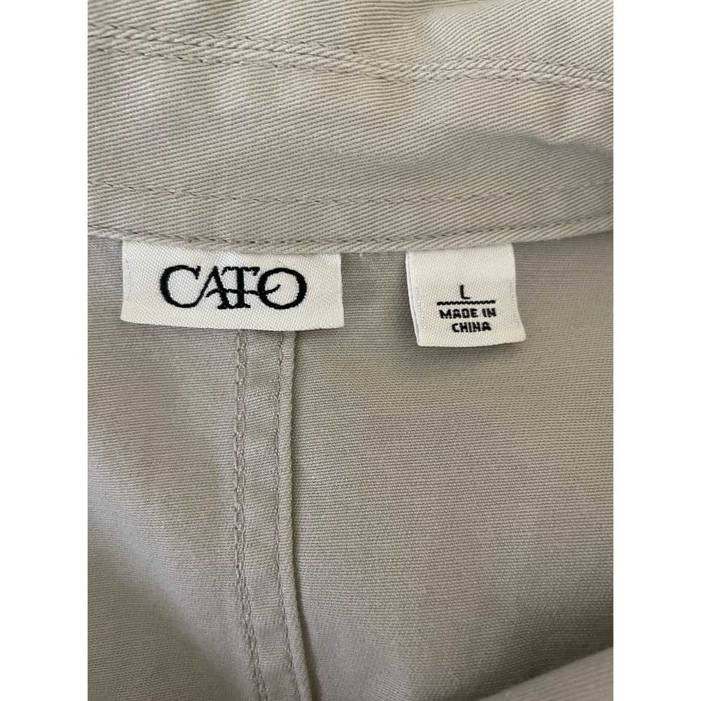 Cato Women Cotton Jacket L Beige Utility Button U… - image 2