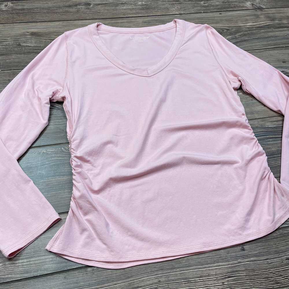 Soft Surroundings Pink LS Shirt Top Ruched Sides … - image 2