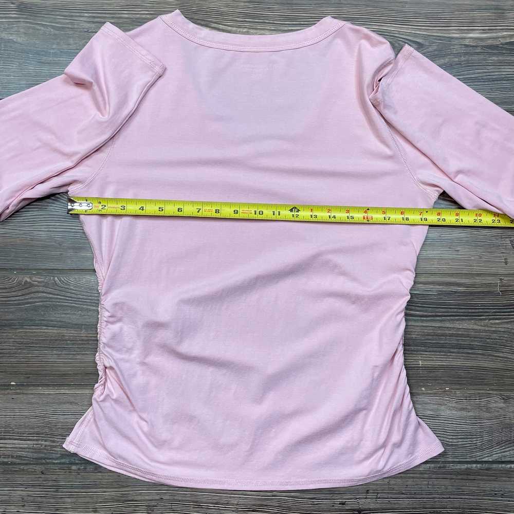 Soft Surroundings Pink LS Shirt Top Ruched Sides … - image 5