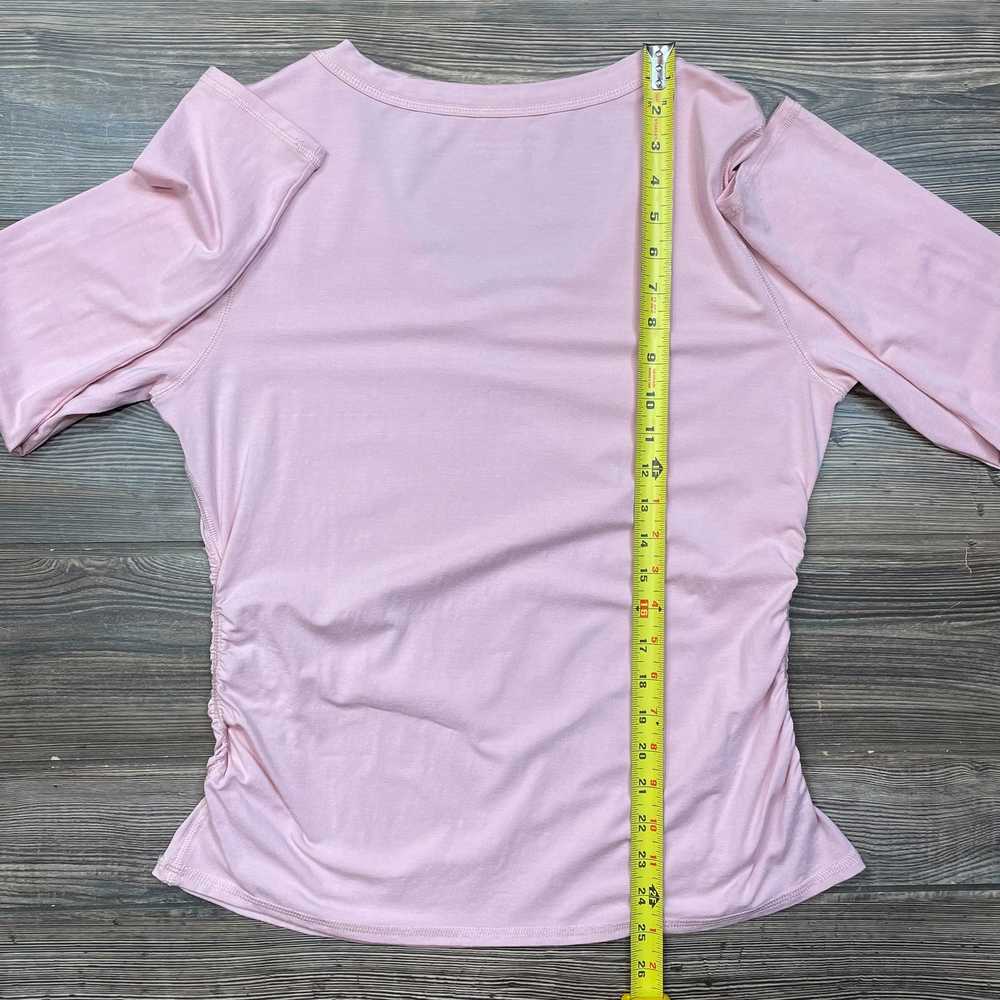 Soft Surroundings Pink LS Shirt Top Ruched Sides … - image 6