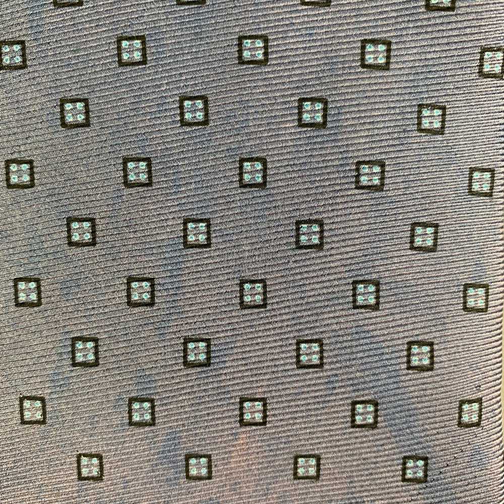 Borrelli BORRELLI Blue Light Blue Squares Silk Tie - image 2