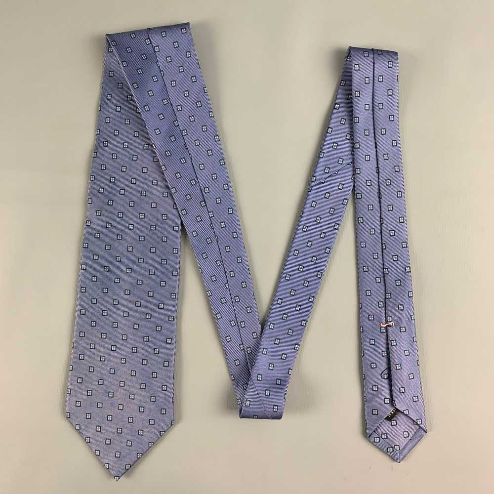 Borrelli BORRELLI Blue Light Blue Squares Silk Tie - image 3