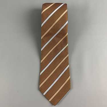 Borrelli Brown Light Blue Diagonal Stripe Tie