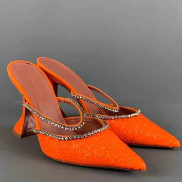 Amina Muaddi AMINA MUADDI Size 8 Orange Silver Gli