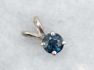 Sapphire Solitaire Pendant in White Gold - image 1