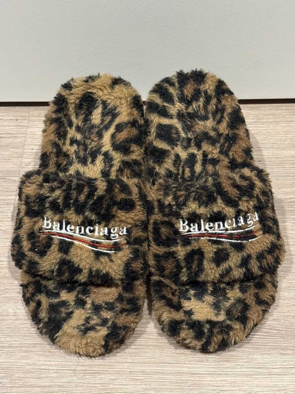 Balenciaga Balenciaga leopard print fur heels - image 2