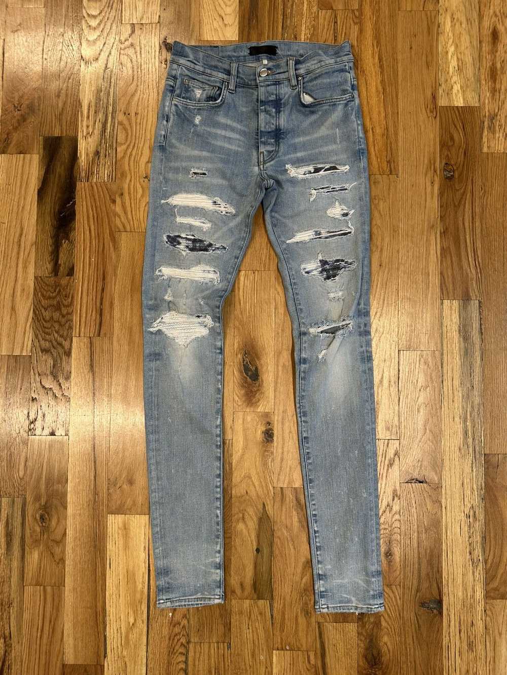 Amiri Amiri MX1 Blue Tie Dye Blue Denim Jeans Siz… - image 1