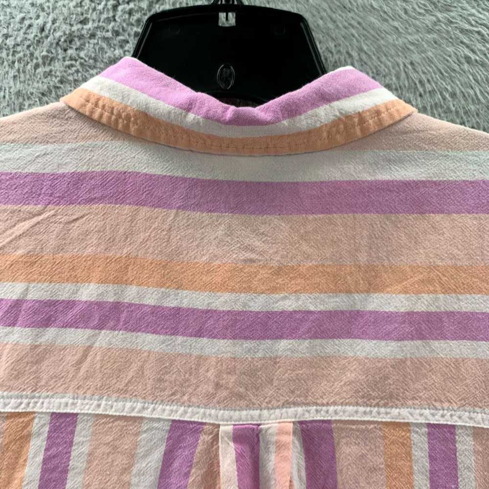 Vintage Womens Striped Short Sleeve Button Up Blo… - image 5