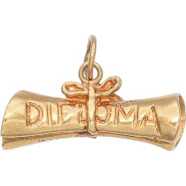 Vintage 14K Yellow Gold Diploma Charm